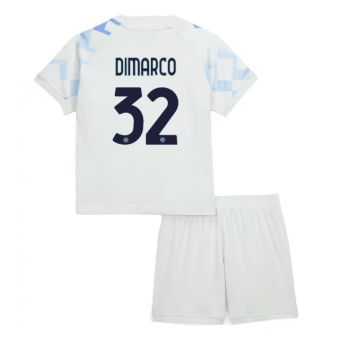 Billige Fotballdrakt Inter Milan Federico Dimarco #32 Replika Bortedraktsett Barn 2025-26 Kortermet (med bukser)
